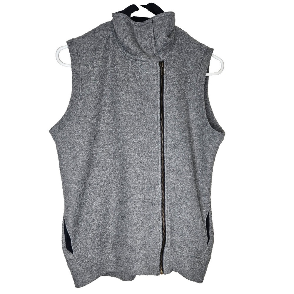 Garbe Luxe Gray Zip Vest Small Sleeveless Fleece‎ Athleisure USA Preppy Casual
